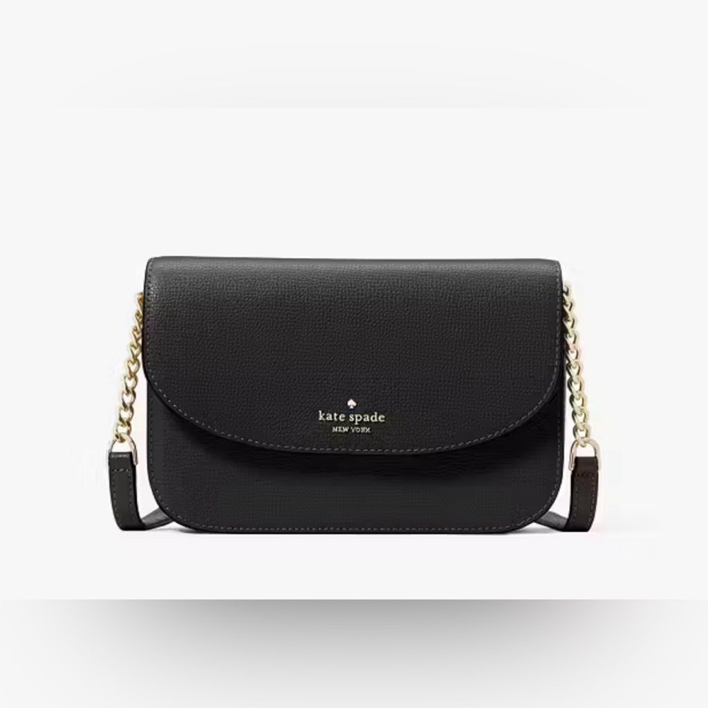 Kate Spade Nwt Kristi Leather With Chain Crossbody - Black